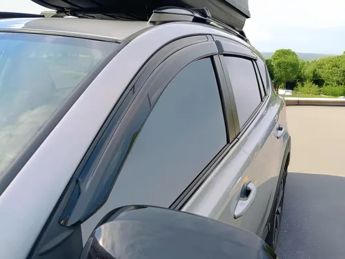 Vista 3 de IKON MOTORSPORTS - Visera de ventana compatible con Toyota RAV4 2013-2018, humo oscuro acrílico, 4 unidades, protección contra la lluvia, viento