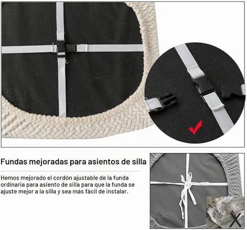 Vista 5 de Genina - Fundas impermeables de asiento para sillas de comedor y cocina (color beige, 2 piezas)