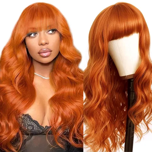 Vista 13 de Straight Human Hair Wigs with Bangs 180% Density 2x4 Lace Front Wigs with Bangs Closure Wear and Go Glueless Wigs 100% Brazilian Virgin Human Hair