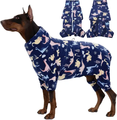 Vista 23 de ROZKITCH Abrigo térmico de invierno para perro, pijama de forro polar suave, resistente al viento, chaqueta cálida para clima frío, chaleco