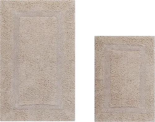 Vista 13 de Better Trends Alfombra de Inodoro en Forma de U Cubierta de Asiento de Inodoro de Lujo 100% Algodón Absorbente de Agua, Cubierta de Tapa Reversible