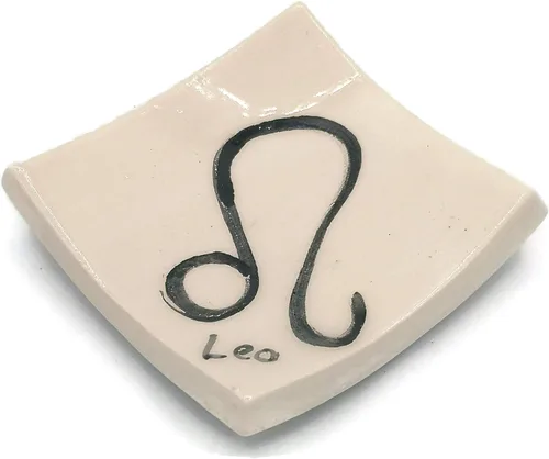 Vista 28 de Clay Ring Dish, Small Square Handmade Ceramic Trinket Dish, Small Tealight Candle Holder, Teabag Holder (Aquarius)