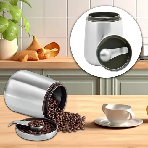 Vista 9 de MEKBOK Recipiente de café, recipiente hermético para granos de café con cuchara magnética (18 onzas)