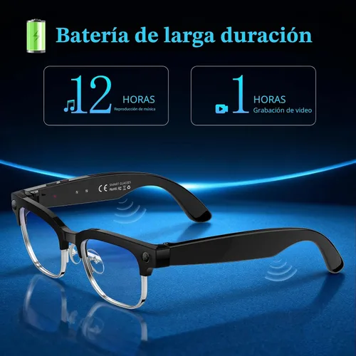Vista 5 de Gafas Inteligentes AI con Cámara de 8MP, Video 4K y Foto HD, Audio Bluetooth, Asistente de Voz AI, Traducción en Tiempo Real, Reconocimiento