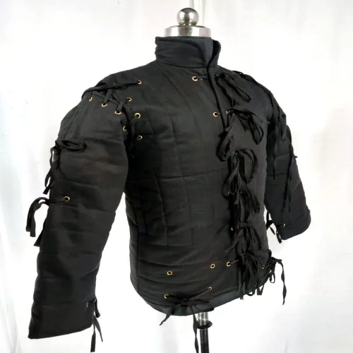 Vista 3 de Medieval Gambeson Thick Padded Coat Aketon Jacket Armor for Cosplay, Cotton Fabrics Dress SCA by ITS Medieval