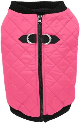 Vista 8 de Gooby – Chaleco de moda para perro, chaqueta negra, talla XS – cálido chaleco bomber con cremallera y doble anillo en D para correa – suéter