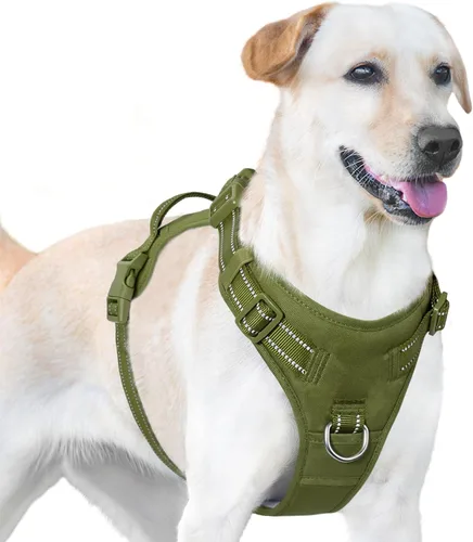 Vista 8 de Arnés sin tirones para perro, chaleco reflectante para cachorros para perros pequeños, medianos y grandes (negro, XS)