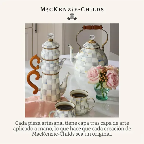 Vista 6 de MACKENZIE-CHILDS Hervidor de té, 3 cuartos de galón, gris y blanco a Sterling Check
