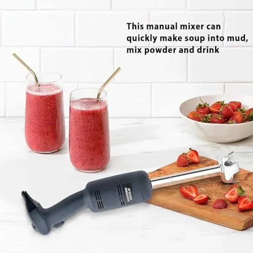 Vista 2 de Licuadora de mano eléctrica comercial de 500 W, mezclador de inmersión de velocidad variable, emulsionante de eje desmontable para cocina