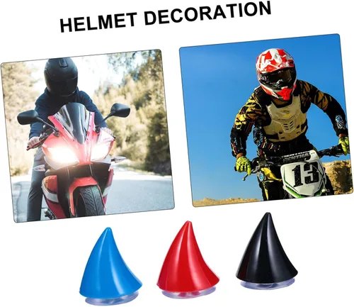 Vista 7 de DECHOUS 6 piezas de decoración de cuerno de casco, cuernos de diablo para la diadema de cuernos de auto, casco de bicicleta retro, accesorios