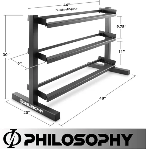 Vista 6 de Philosophy Gym Estante para mancuernas de 3 niveles, resistente
