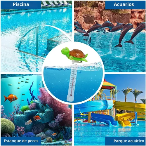 Vista 7 de Termómetro flotante para piscina, pantalla grande con cuerda fácil de leer, resistente a roturas, para piscinas al aire libre e interior, spas