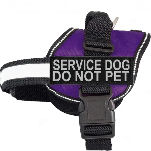 Vista 11 de Doggie Stylz El chaleco de arnés para perro de servicio viene con 2 parches reflectantes extraíbles para perros de servicio, no mascotas; mide al