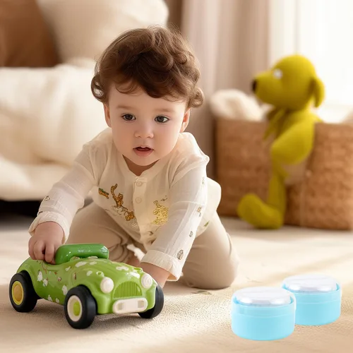 Vista 5 de 2 unidades de soplo de polvo de cuerpo grande y recipiente con tamiz para bebé después del baño, estuche de polvo vacío de talco para mujeres, Azul