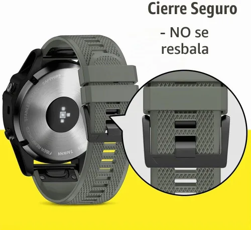 Vista 6 de ANCOOL para Banda de Fenix 5/6/7 Banda de Reloj de Silicona Suave de 22mm Compatible con Garmin Fenix 5 Plus/6 Pro/8 47mm/7 Pro/Approach S60/S62