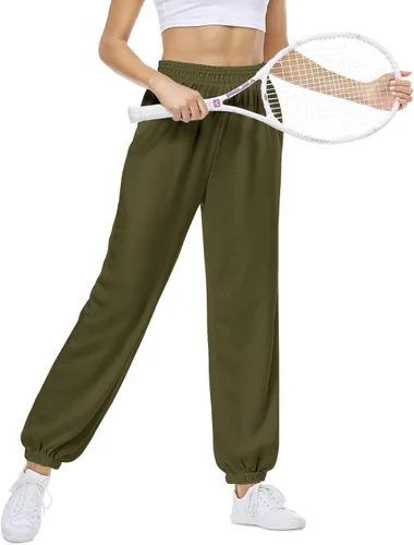 Vista 2 de Pantalones de yoga para mujer, holgados, rectos, de pierna ancha, pantalones de yoga con abertura inferior con bolsillos