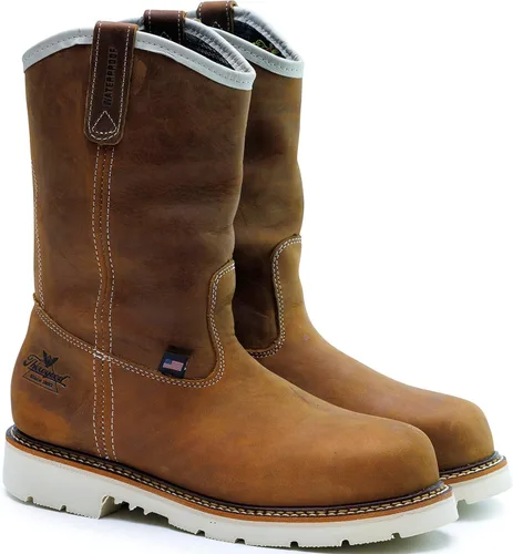 Vista 3 de Thorogood American Heritage - Botas Wellington con punta de acero de 11 pulgadas para hombre, cuero de grano completo, suela de tacón antideslizante