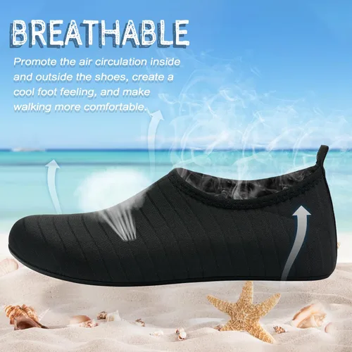 Vista 3 de ANLUKE - Zapatos de agua de secado rápido para mujeres y hombres, estilo calcetines, sensación de pies descalzos, ideales para yoga, playa, natación