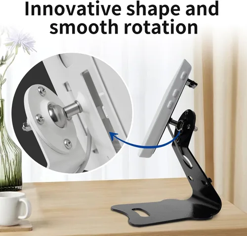 Vista 5 de shinar Metal Swivel and Tilt Desktop Tablet Stand for Echo Hub 8” No Need Mounting Adjustable with 360 Degree Rotatable Mounting Bracket Stable