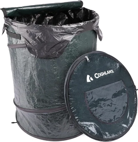 Vista 5 de Coghlan's Contenedor de Reciclaje Pop-Up Deluxe Duradero – Contenedor Plegable con Tapa con Cremallera, Clips para Bolsas y Puntos de Anclaje