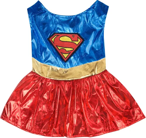 Vista 5 de Rubies disfraz para perro de la colección de héroes y villanos de DC, de Superchica, S, Azul
