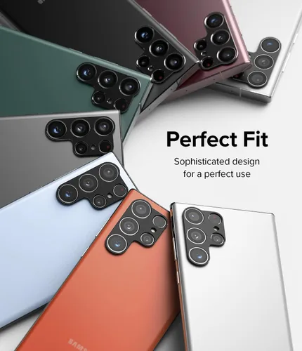 Vista 7 de Ringke Estilo de cámara compatible con Samsung Galaxy S22 Ultra 5G Protector de lente de cámara, marco de aluminio, adhesivo protector resistente