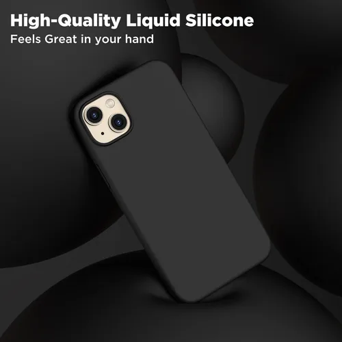 Vista 4 de Funda de silicona diseñada para iPhone 14 Plus, con 2 protectores de pantalla, funda protectora de cuerpo completo a prueba de golpes, funda delgada