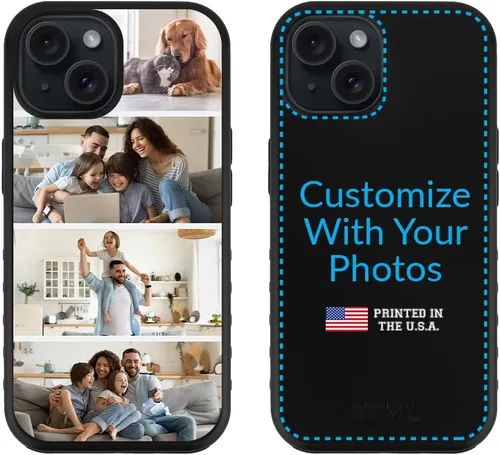 Vista 6 de Guard Dog Funda compatible con iPhone 15, grado militar, protección resistente de dos piezas, personalizada, fotos, cinco marcos