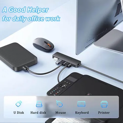 Vista 7 de Hub USB 3.0, 4 puertos USB Hub Extensor Divisor Ultra Slim USB-A Data Hub