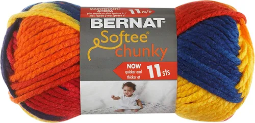 Vista 39 de Ovillo sólido Bernat Softee Chunky, Acrílico, Rojo Berry, Paquete de 1