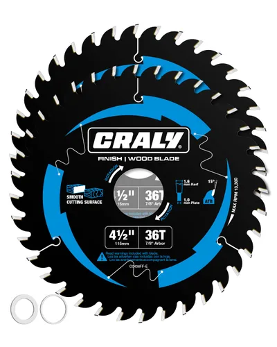 Vista 8 de CRALY Hoja de sierra circular para enmarcado de 3-3/8 pulgadas con 24 dientes para corte de madera, eje de 15mm, con punta de carburo, corte fino