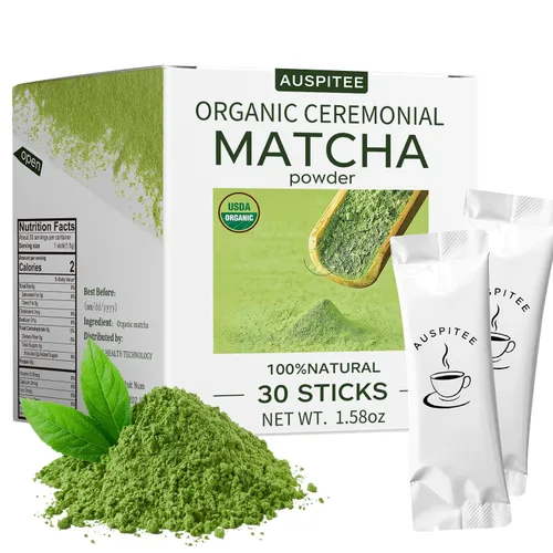 Vista 9 de Polvo de té verde matcha orgánico de una sola cuenta, polvo de matcha ceremonial orgánico en un solo paquete – bolsas individuales de matcha (15)