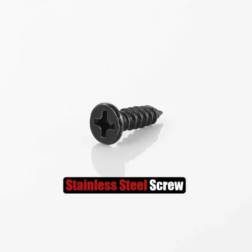 Vista 4 de JQK #4 x 1/2" Tornillo negro, tornillo de madera Phillips de cabeza plana 18-8 S/S con electrochapado negro de acero inoxidable, #4 x 1/2-pulgada