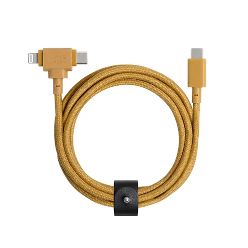 Vista 10 de Native Union Cable de correa Duo – Cable de carga universal trenzado ultra fuerte de 5 pies – Fabricado con materiales reciclados – Conectores 2