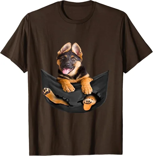 Vista 56 de Dog Lovers Gifts - Camiseta divertida con cara de perro con bolsillo, Negro, S
