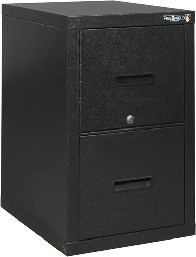 Vista 5 de FireKing® FireShield - Archivador vertical de 22 pulgadas D con 1 cajón y caja fuerte, metal, piedra negra