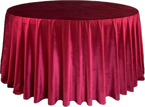 Vista 25 de YOUR CHAIR COVERS - Mantel redondo de terciopelo de 120 pulgadas - Mantel de lino negro para mesas redondas estándar