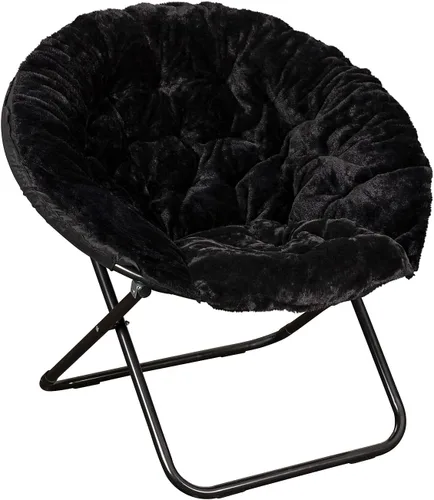 Vista 12 de Flash Furniture Gwen - Silla plegable de gran tamaño con otomana, silla lunar de piel sintética, marco de acero duradero, para dormitorio