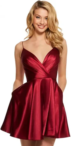 Vista 3 de Vestidos de fiesta con tirantes delgados para mujer, vestidos de fiesta de graduación para adolescentes, vestidos de fiesta cortos