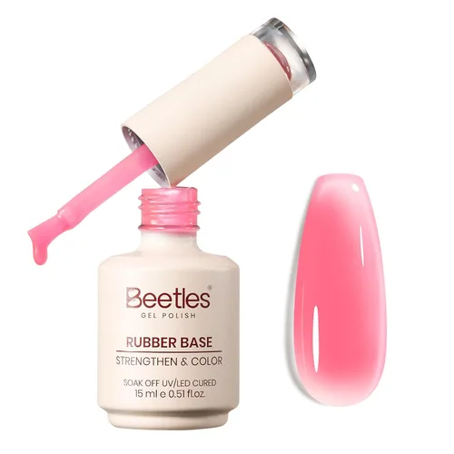 Vista 11 de Beetles - Esmalte de uñas en gel base color nude, 15 ml, base de goma 5 en 1, marrón neutro claro, punta francesa, esmalte de uñas en gel Base