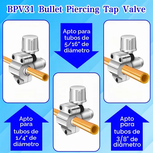 Vista 2 de Kit de Válvula de Perforación de Bala Boltigen 2 piezas BPV31D - Juego de Válvula de Grifo BPV-31 para Refrigerador - Kit de Válvula de Grifo