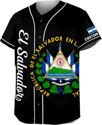 Vista 5 de CHIARA CONTI11 El Salvador Jersey Béisbol, Camiseta de fútbol de El Salvador, Camiseta de béisbol personalizada de El Salvador Hombres