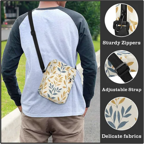 Vista 6 de Damask Pattern Vintage cute messenger bag mens shoulder bags crossbody Casual Everyday Purse Woman Handbag Shoulder Strap Adjustable Strap for