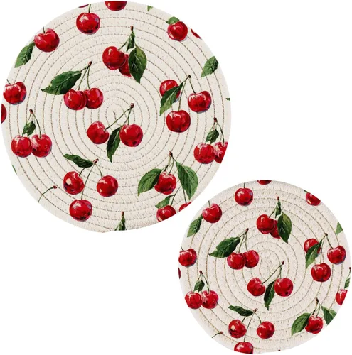 Vista 7 de Naanle Juego de salvamanteles de algodón moderno con diseño de estrellas y bandera de Estados Unidos para el 4 de julio, 2 posavasos redondos