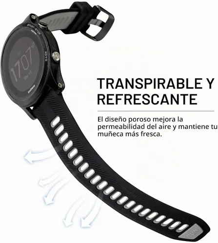 Vista 4 de Correa de reloj compatible con Garmin Forerunner 945/Forerunner 935, silicona suave deportiva Garmin 935/Fenix 5/Fenix 5 Plus, repuesto para Garmin