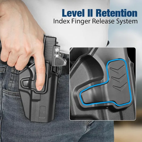 Vista 6 de GUN & FLOWER OWB Holster - Select Your Fit for: Glock 17/19/19X/31/32 (Gen 1-6) & G22/23 (Gen 1-4), Ruger RXM, PSA Dagger Compact - Optics Ready