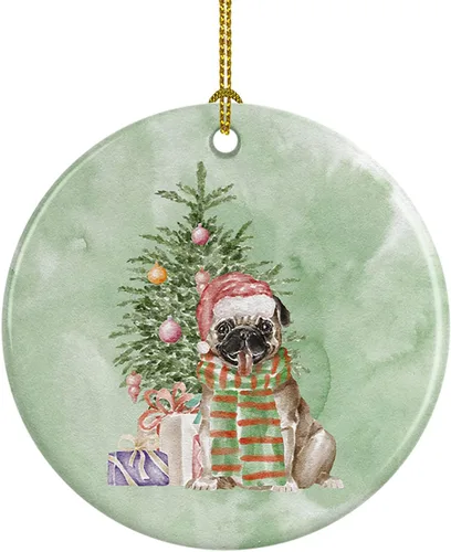 Vista 29 de Caroline's Treasures Bulldog, Bulldog inglés #2 y árbol de cerámica adorno colgante para árbol de Navidad, decoración colgante para el hogar