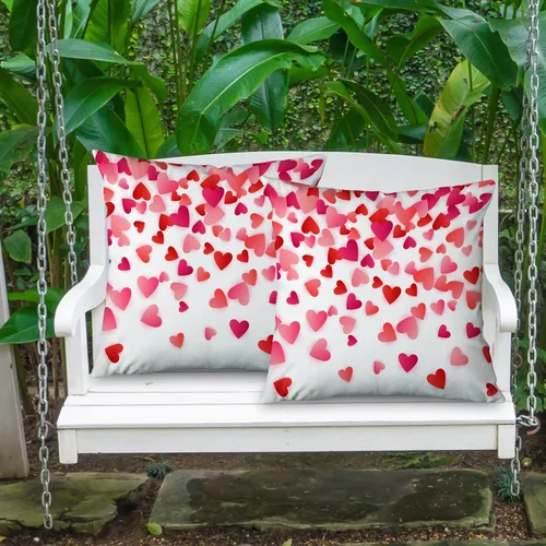 Vista 3 de Juego de 2 fundas de almohada de corazón para el día de San Valentín de 20 x 20 pulgadas, regalos románticos de San Valentín, Día de la Madre