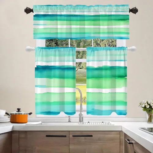 Vista 188 de Shrahala Orange Autumn Autumn Blackout Curtain Tiers, Fall Kitchen Valance Light Blocking Tier Drapes with Rod Pocket, 2 Pack 26 X 24 in