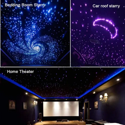 Vista 7 de Azimom - Kit de luz de techo cielo estrellado, LED RGBW fibra óptica musical con sensor de sonido 16W